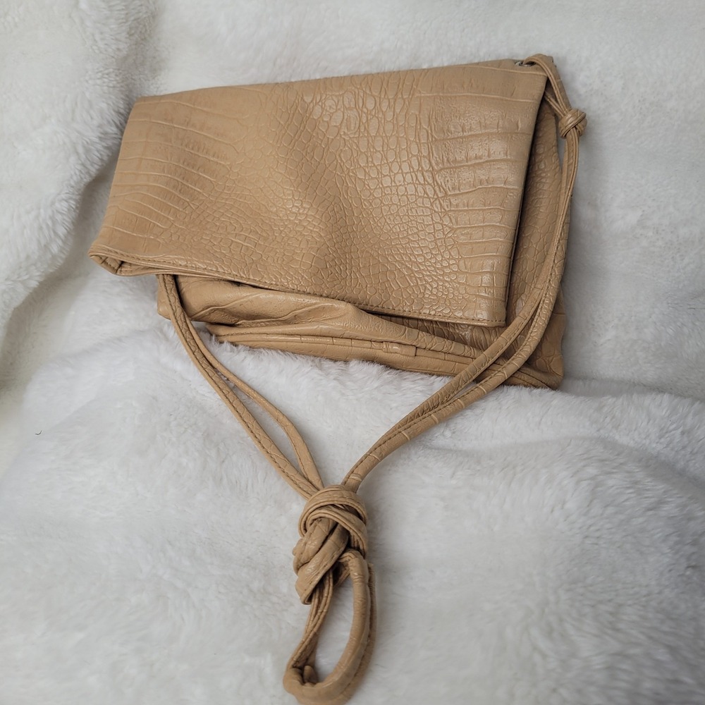 Vntg Hunters Run Designer Collection Beige Crossbody‎ Purse 80s Equestrian Style